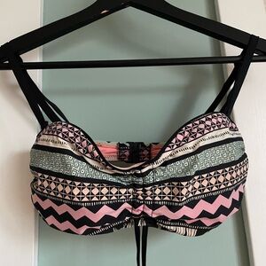 Seafolly Pink and Black Bikini Top